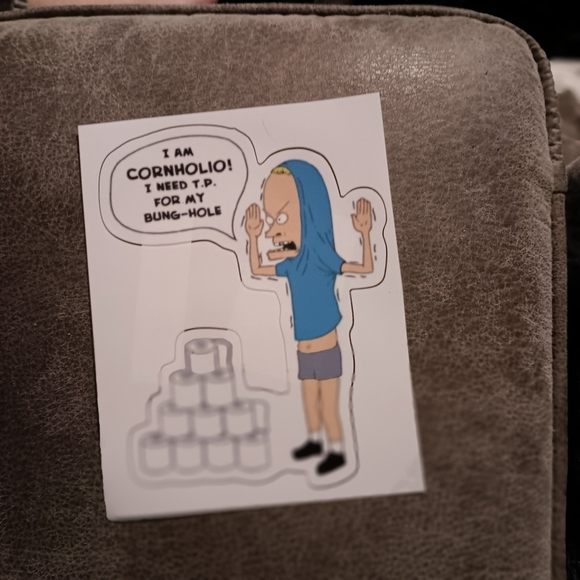 Other - Beavis Funny Cartoon Sticker with Quote